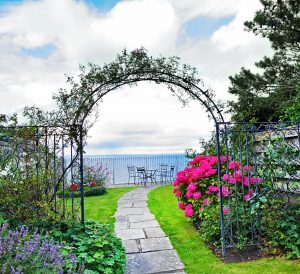 Beautiful, old, garden with gate